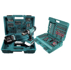 Makita HP 457 DWE Akku Schlagbohrschrauber 18V 42Nm G-Serie + 2x Akku 1,5 Ah + Ladegerät + 290tlg. Set + 2x Koffer - Toolbrothers