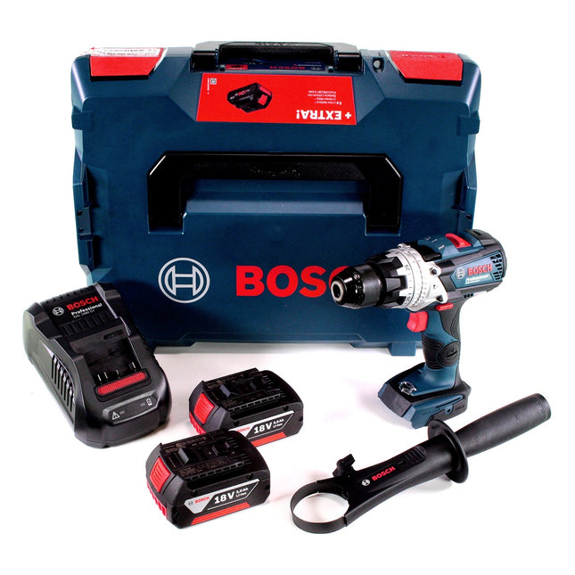 Bosch GSB 18V-110 C Akku Schlagbohrschrauber Professional 18V 110Nm + 2x Akku 3,0 Ah + Ladegerät + L-Boxx - Toolbrothers