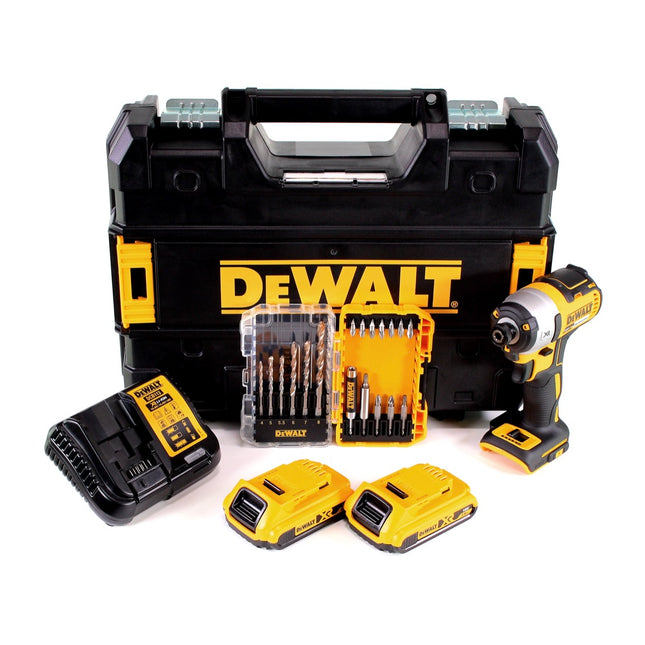 DeWALT DCF 887 D2 Atornillador de impacto sin escobillas XR 18V en maletín TSTAK + 2x Batería DCB 183 2,0 Ah + Cargador DCB 115