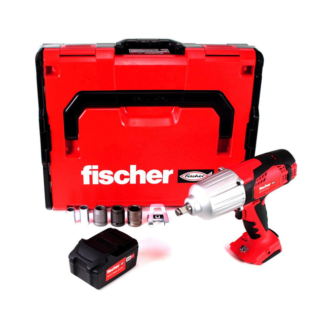Fischer FSS 18V 600 BL Llave de impacto a batería 1/2" 600Nm sin escobillas, juego 2 (552925) + 1x batería 4,0Ah + L-Boxx - sin cargador