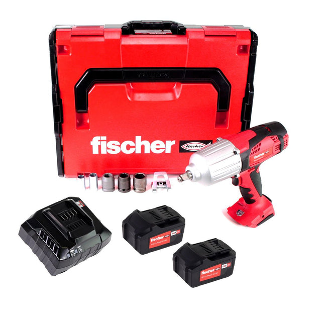 Fischer FSS 18V 600 BL Atornillador de impacto inalámbrico 1/2" 600Nm sin escobillas set 3 (552927) + 2x batería 4.0Ah + cargador + L-Boxx
