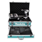 Taladro percutor inalámbrico Makita DHP 482 W SGX4 18 V 62Nm + 1x batería 6,0Ah + cargador + 70 piezas. Juego de brocas + estuche