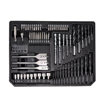 Taladro atornillador inalámbrico Makita DDF 483 SMX4 18 V 40 Nm sin escobillas + 1x batería 4,0 Ah + cargador + 70 piezas. Juego de brocas + estuche