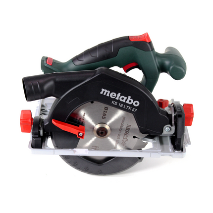 Metabo KS 18 LTX 57 Sierra circular sin cable 18 V 165 x 20 mm + 2x batería 5,2 Ah + cargador + Metaloc ( 601857700 )
