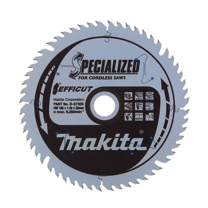 Makita CCXF16556EL SPECIALIZED EFFICUT Lame de scie 165 x 20 x 1,45 mm ( B-57320 ) - 56 Dents pour bois, Laminat et plastique