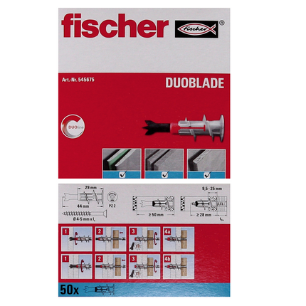Fischer Gipskartondübel DUOBLADE 44mm 50 Stk. ( 545675 )