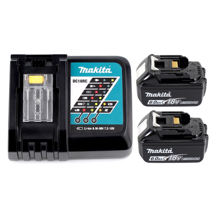 Makita DVC 261 RGX15 Akku Rucksackstaubsauger 36V (2x 18V) 2L Brushless + 2x Akku 6,0Ah + Ladegerät + 10x Filtersack