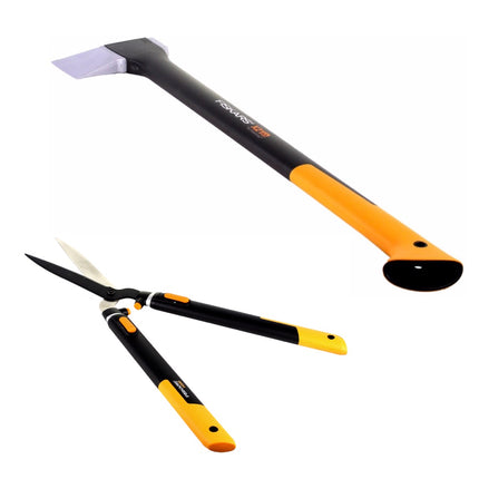 Fiskars X21 Axt Spaltaxt - L 3D 71cm 1,6kg ( 1015642 ) + Fiskars Teleskop Heckenschere HS86 ( 1013565 ) SmartFit für Hecken und Büsche 68 cm auf 93 cm