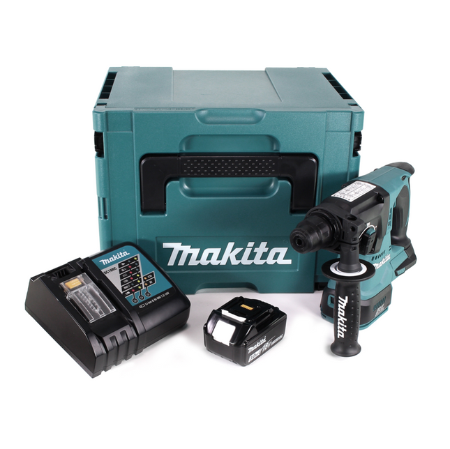 Trapano a percussione a batteria Makita DHR 242 RF1J 18V 2,4J SDS-plus Brushless + 1x batteria ricaricabile 3,0Ah + caricabatterie + Makpac