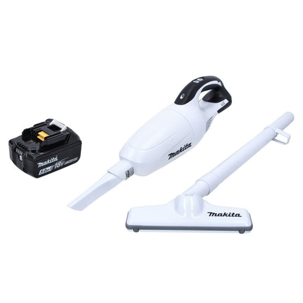 Makita DCL 181 FT1 W Akku Staubsauger 18 V Weiß + 1x Akku 5,0 Ah - ohne Ladegerät - Toolbrothers