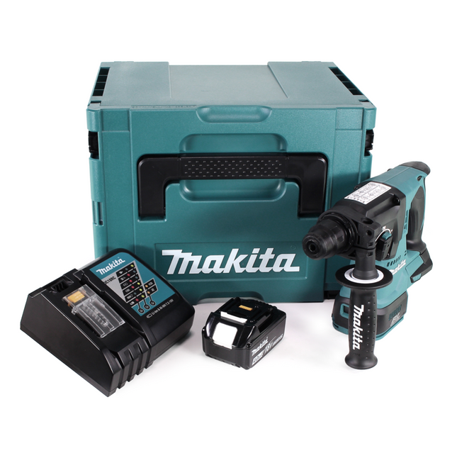 Trapano a percussione a batteria Makita DHR 242 RM1J 18V 2.0J SDS-plus Brushless + 1x batteria ricaricabile 4.0Ah + caricabatterie + Makpac