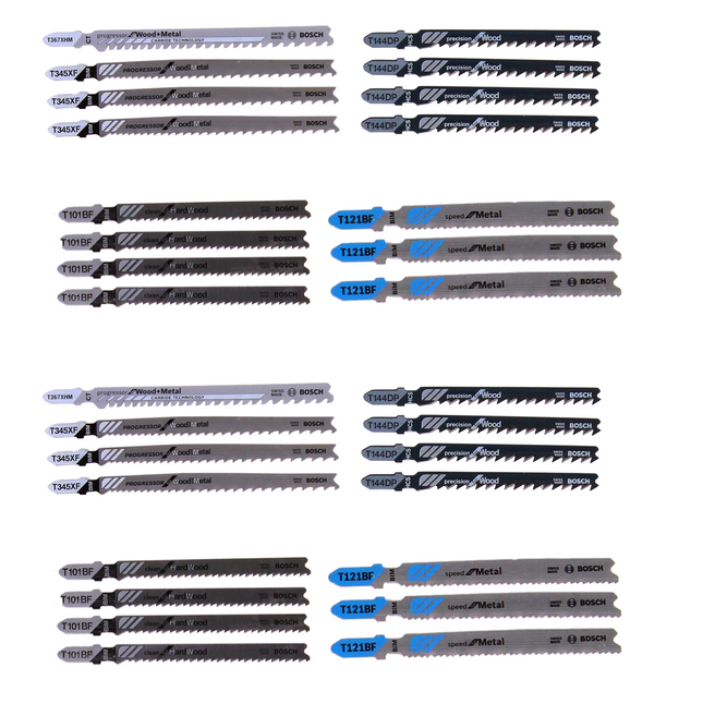 Juego de hojas de sierra de calar Bosch de 30 piezas. para carpintería (2x 2607011438) HCS / CT / BIM
