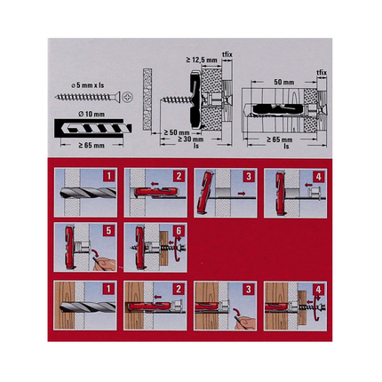 Cheville à cavité Fischer DUOTEC 10 50mm 100 pièces (2x 537258)