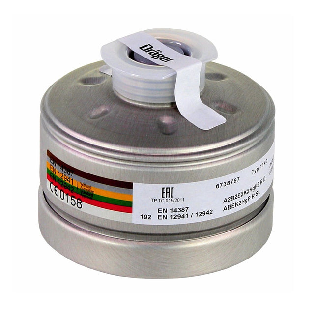 Dräger X-plore Rd40 Filtro per respiratori A2B2E2K2 Hg P3 R D ( 6738797 ) EN148-1 per maschere X-plore 6000