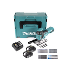 Makita DJV 181 STJ Akku Pendelhubstichsäge 18V Brushless + 2x Akku 5,0Ah + Bosch 15tlg. Stichsägeblatt Set + Makpac + Ladegerät