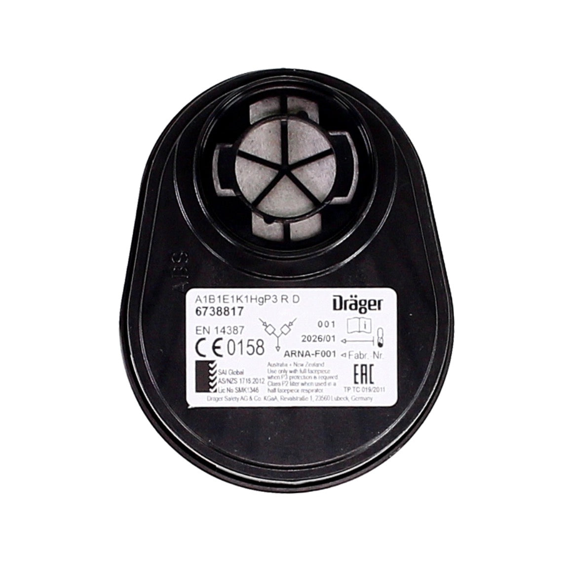 Dräger X-plore 3500 M Atemschutz Maske Halbmaske für Bajonettfilter Größe M + X-plore Kombinationsfilter Bajonett ( 6738817 ) A1B1E1K1 Hg P3 R D