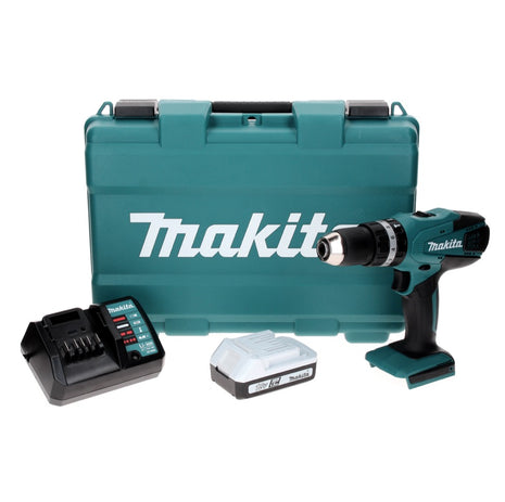 Makita HP 457 DW (serie G) taladro percutor inalámbrico 18 V 42 Nm + 1x batería 1,5 Ah + cargador + maletín