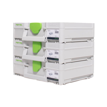 Festool Systainer Set 3x SYS3 M 112 ( 3x 204840 ) 7,7 Liter 396x296x112mm Werkzeugkoffer koppelbar - Toolbrothers