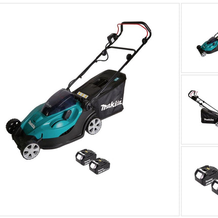 Cortacésped a batería Makita DLM 431 M2 36V (2x18V) + 2x batería 4.0Ah - sin cargador