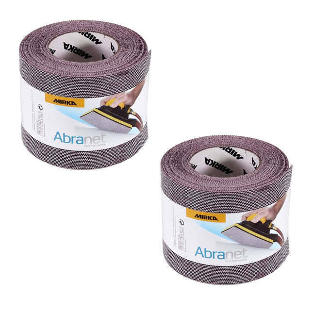 Mirka ABRANET 2x Schleifpapier Rolle 115mm x 10m P80 Schleifrolle Klett ( 2x 545BY001803R )