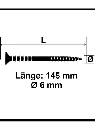 SPAX Justierschraube 6,0x145 mm 100 Stück ( 161010601455 ) Justiergewinde mit Halterillen Flachkopf T-STAR Plus 4Cut WIROX - Toolbrothers