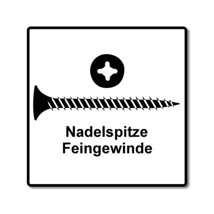 SPAX GIX-A Schnellbauschrauben magaziniert 3,9x45mm Phosphatiert 1000 Stück ( 1091170390456 ) Vollgewinde, Trompetenkopf, Kreuzschlitz H2, Nadelspitze