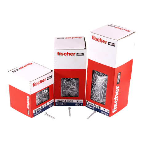 Vis pour panneaux d'aggloméré Fischer Power-Fast II FPF II 4,5x35 mm 500 pièces (670259) tête fraisée avec filetage complet Torx, galvanisées, passivée bleue