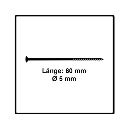 Fischer Power-Fast II FPF II Spanplattenschraube 5,0x60 mm 100 Stück ( 670378 ) Senkkopf mit Torx Teilgewinde galvanisch verzinkt, blau passiviert