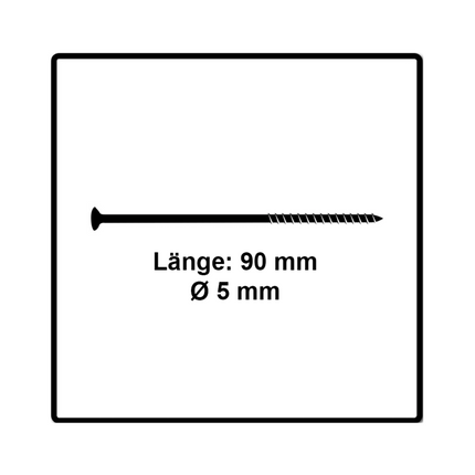 Fischer Power-Fast II FPF II tornillos para aglomerado 5,0x90 mm 200 piezas (670385) cabeza avellanada con rosca parcial Torx, galvanizado, pasivado azul