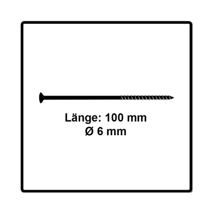Fischer Power-Fast II FPF II tornillo para aglomerado 6,0x100 mm 100 piezas (670457) cabeza avellanada con rosca parcial Torx, galvanizado, pasivado azul