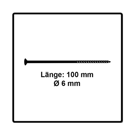 Fischer Power-Fast II FPF II Viti per pannelli 6,0x100 mm - 25 pz. ( 670458 ) Testa svasata con filettatura Torx piena elettrolitica, blu passivata