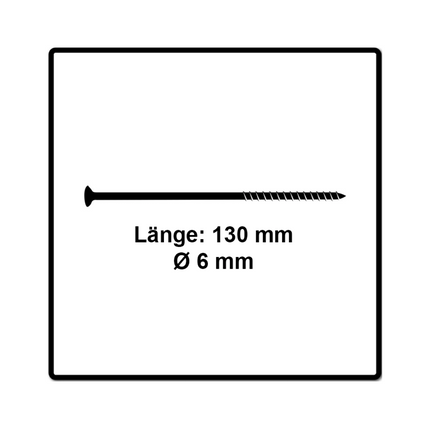 Fischer Power-Fast II FPF II Viti per pannelli 6,0x130 mm - 100 pz. ( 670461 ) Testa svasata con filettatura Torx parziale elettrolitica, blu passivata
