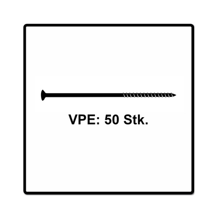 Fischer Power-Fast II FPF II tornillo para aglomerado 6,0x140 mm 50 piezas (670692) cabeza avellanada con rosca parcial Torx, galvanizado, pasivado azul