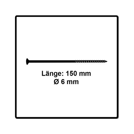 Fischer Power-Fast II FPF II tornillo para aglomerado 6,0x150 mm 50 piezas (670693) cabeza avellanada con rosca parcial Torx, galvanizado, pasivado azul