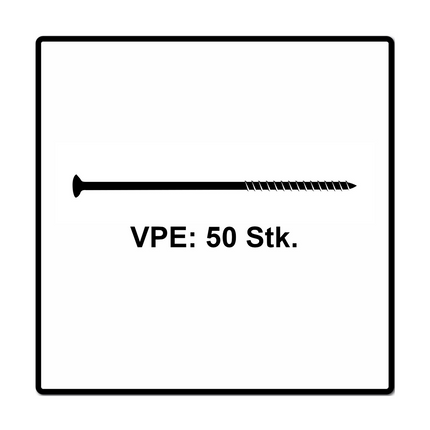 Fischer Power-Fast II FPF II tornillo para aglomerado 6,0x150 mm 50 piezas (670693) cabeza avellanada con rosca parcial Torx, galvanizado, pasivado azul