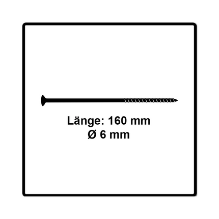 Fischer Power-Fast II FPF II tornillos para aglomerado 6,0x160 mm 100 piezas (670464) cabeza avellanada con rosca parcial Torx, galvanizado, pasivado azul