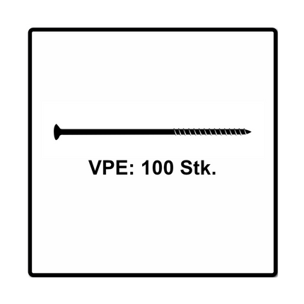 Fischer Power-Fast II FPF II tornillos para aglomerado 6,0x160 mm 100 piezas (670464) cabeza avellanada con rosca parcial Torx, galvanizado, pasivado azul