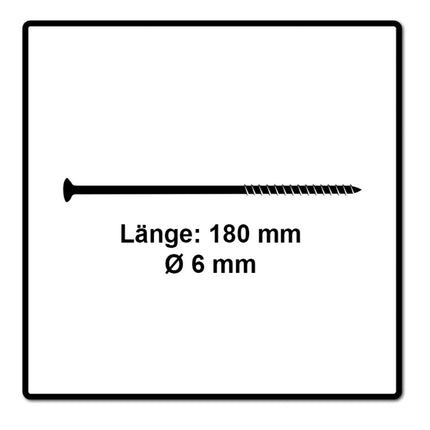 Fischer Power-Fast II FPF II tornillos para aglomerado 6,0x180 mm 100 piezas (670465) cabeza avellanada con rosca parcial Torx, galvanizado, pasivado azul