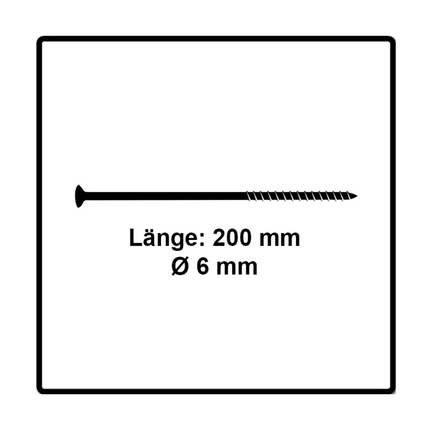 Fischer Power-Fast II FPF II tornillo para aglomerado 6,0x200 mm 100 piezas (670466) cabeza avellanada con rosca parcial Torx, galvanizado, pasivado azul