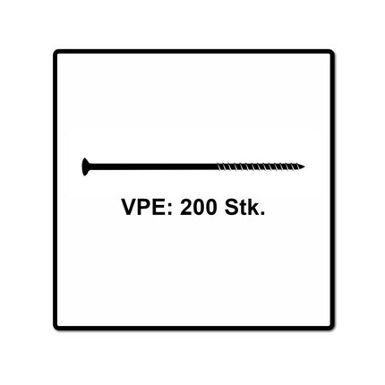 Fischer Power-Fast II FPF II Viti per truciolato 6,0x60 mm - 200 pz. ( 670482 ) Testa svasata con filettatura parziale Torx galvanizzato, passivato blu