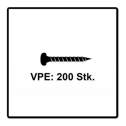 Fischer Power-Fast II FPF II Viti per legno 3,5x15 mm, 200 pz. ( 670098 ) Testa tonda, Torx, filettatura completa, zincate, passivato blu