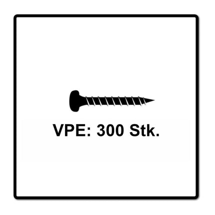 Fischer Power-Fast II FPF II Vis à bois aggloméré 4,5x50mm, Tête ronde, Torx, Filetage total, Zingué et passivé bleu, 300 pcs. (670333)