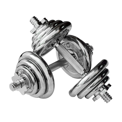 inSPORTline Kurzhantel Set 15kg Gusseisen Hantelset Chrom ( 2x Kurzhantelstange + 4x Gewicht 0,5 kg + 8x Gewicht 1,0 kg ) YLDS14