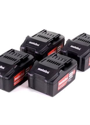 Metabo Battery Set : 4x Li-Power Batteries 4.0 Ah 18 V CAS Li-Ion with charge level indicator (4x 625027000)