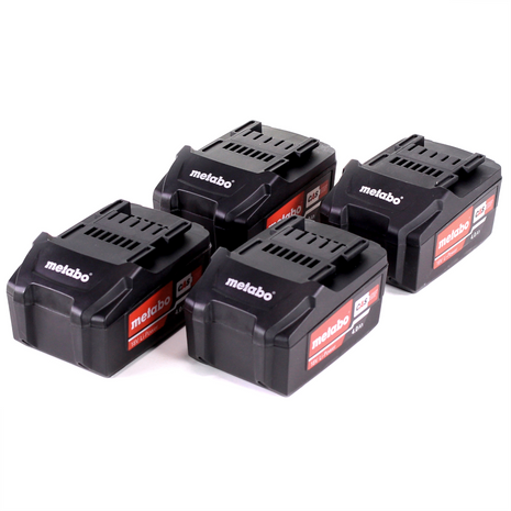 Metabo Battery Set : 4x Li-Power Batteries 4.0 Ah 18 V CAS Li-Ion with charge level indicator (4x 625027000)