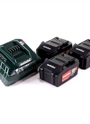 Set base Metabo 3x batteria Li-Power 18 V 4,0 Ah CAS Li-Ion ( 3x 625591000 ) + caricatore ASC 55 ( 627044000 )