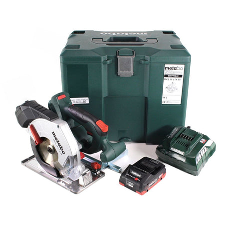 Metabo MKS 18 LTX 58 scie circulaire à métaux sur batterie 18V 165 mm (600771840) + 1x batterie 4,0Ah + chargeur + MetaLoc