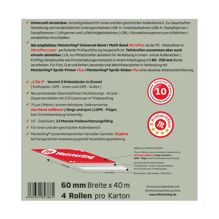 Meisterling Universal Nastro adesivo 60 mm x 40 m ( 4x 006300000030 )