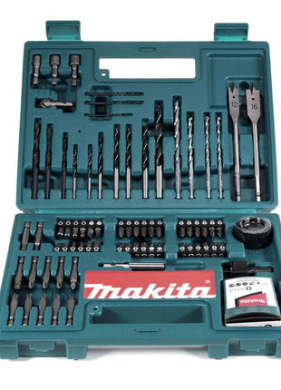 Makita DHP 453 SGTK W Akku Schlagbohrschrauber 18V 42Nm + 1x Akku 6,0Ah + Ladegerät + 100 tlg. Bit Bohrer Set + Koffer