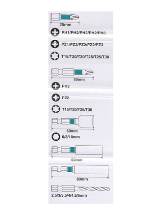 Makita B-66896 Bit Set Impact Black 33 tlg. S2 Stahl + Koffer - Toolbrothers